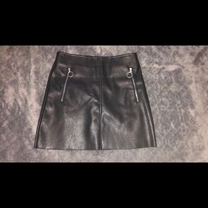 faux leather mini skirt